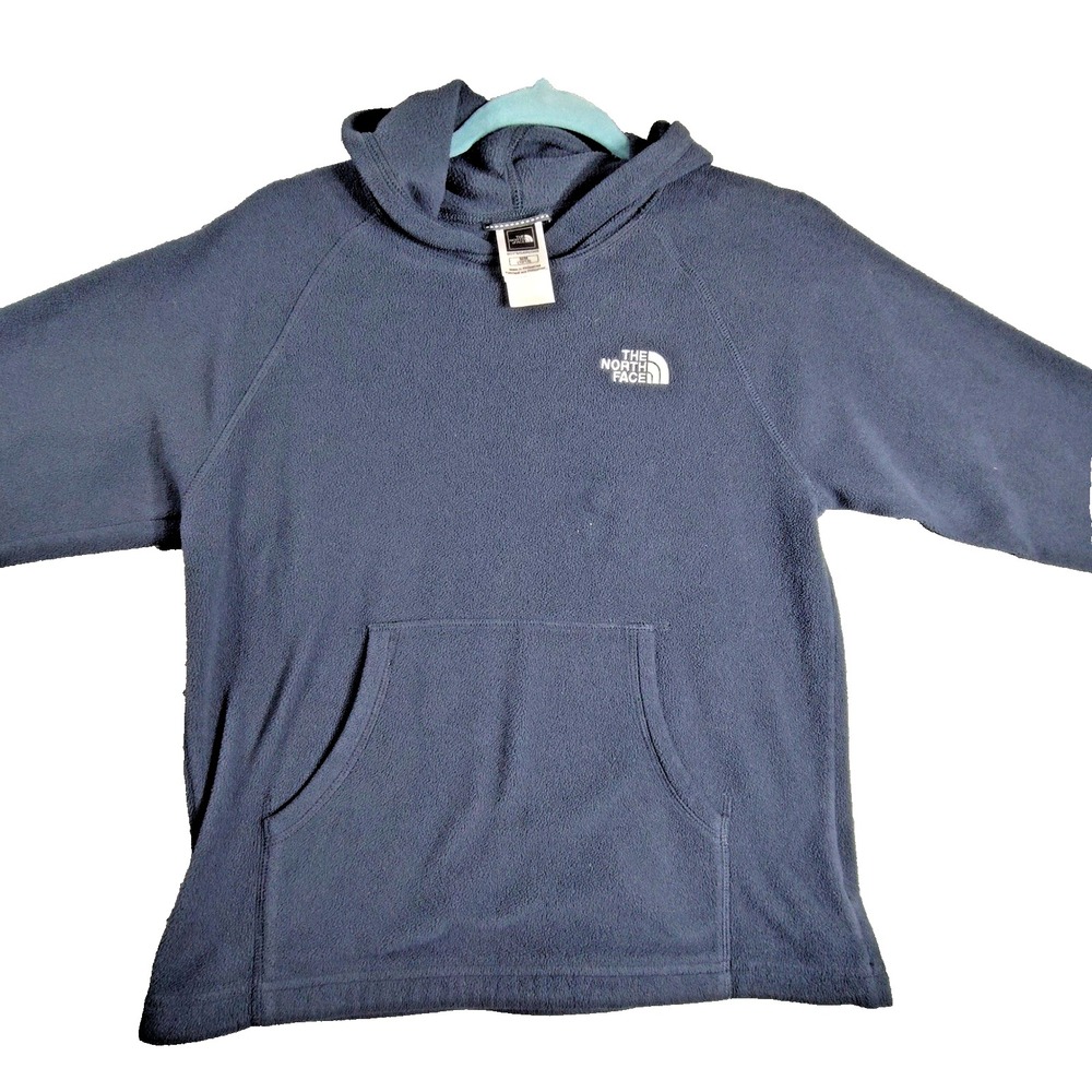 The North Face Fleece Hoodie DK Blue Pullover Sweatshirt Boys Medium 10/12